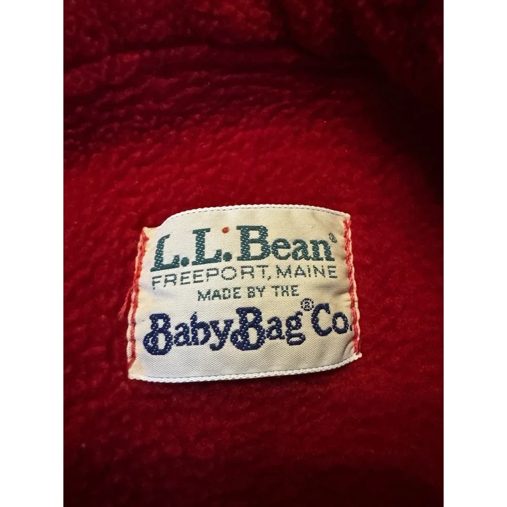 Vintage LL Bean Baby Bag Red Sleeping Sack Newborn Size‎ Polar Plus zip USA Made